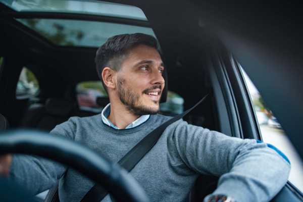 Resident in his car at Napa Creek Terrace in Napa, California