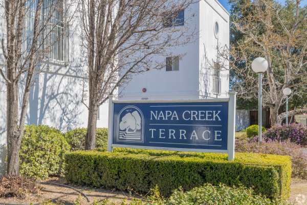 Property sign at Napa Creek Terrace in Napa, California
