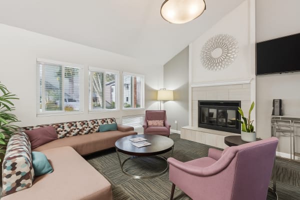 Clubhouse with a coffee bar at Plum Tree Apartment Homes in Martinez, California