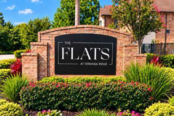 Monument sign for The Flats at Veranda Ridge.