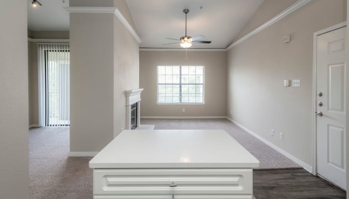 Stunning, spacious living room at The Lyndon in Irving, Texas