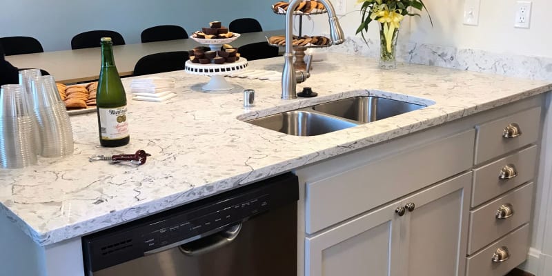 A furnished kitchen in a home at The Bricks in Joint Base Lewis McChord, Washington