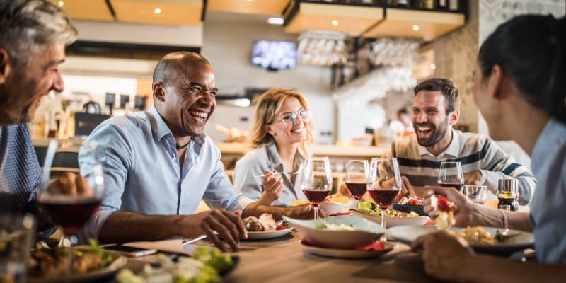 Residents out for dinner near Tuscany Gardens in Windsor Mill, Maryland