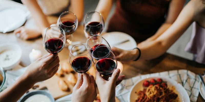 Residents out for wine near Olde Forge Townhomes in Perry Hall, Maryland