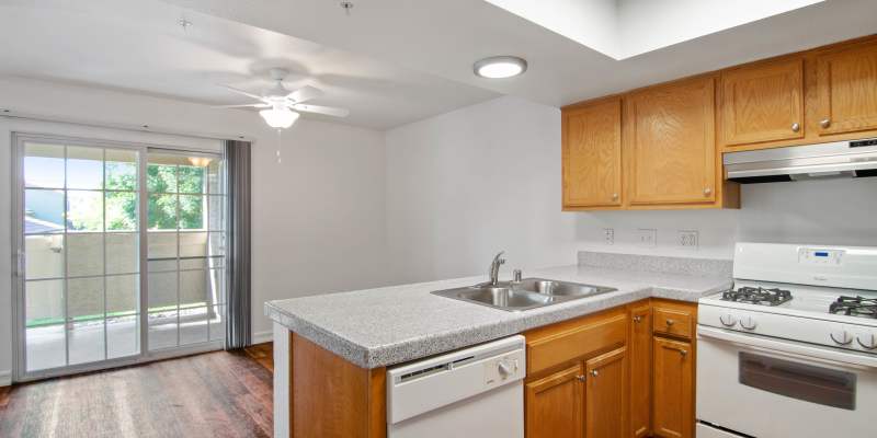 kitchen at Pacific View in Oceanside, California