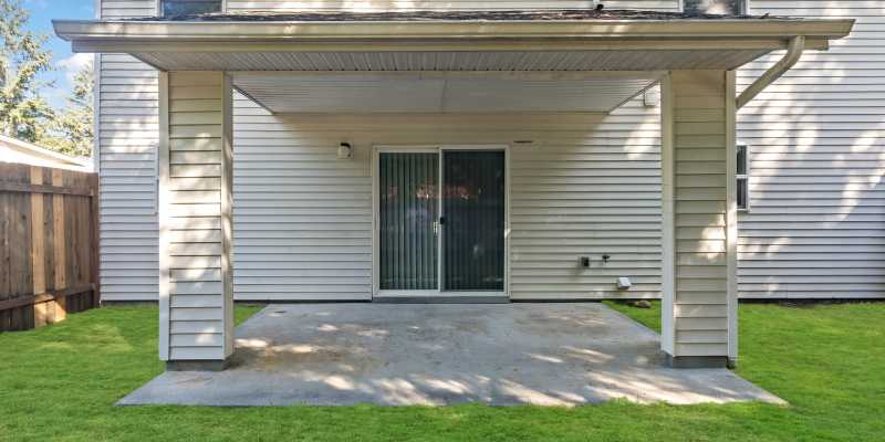 Looking across the street to a home at Eagleview in Joint Base Lewis McChord, Washington