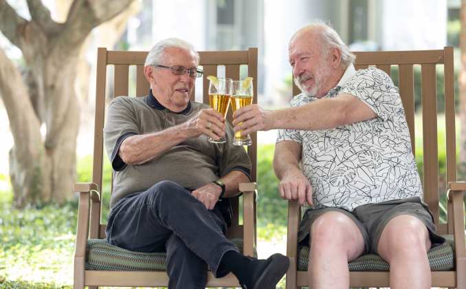 Residents toasting at The Barclay at Charlottesville in Charlottesville, Virginia