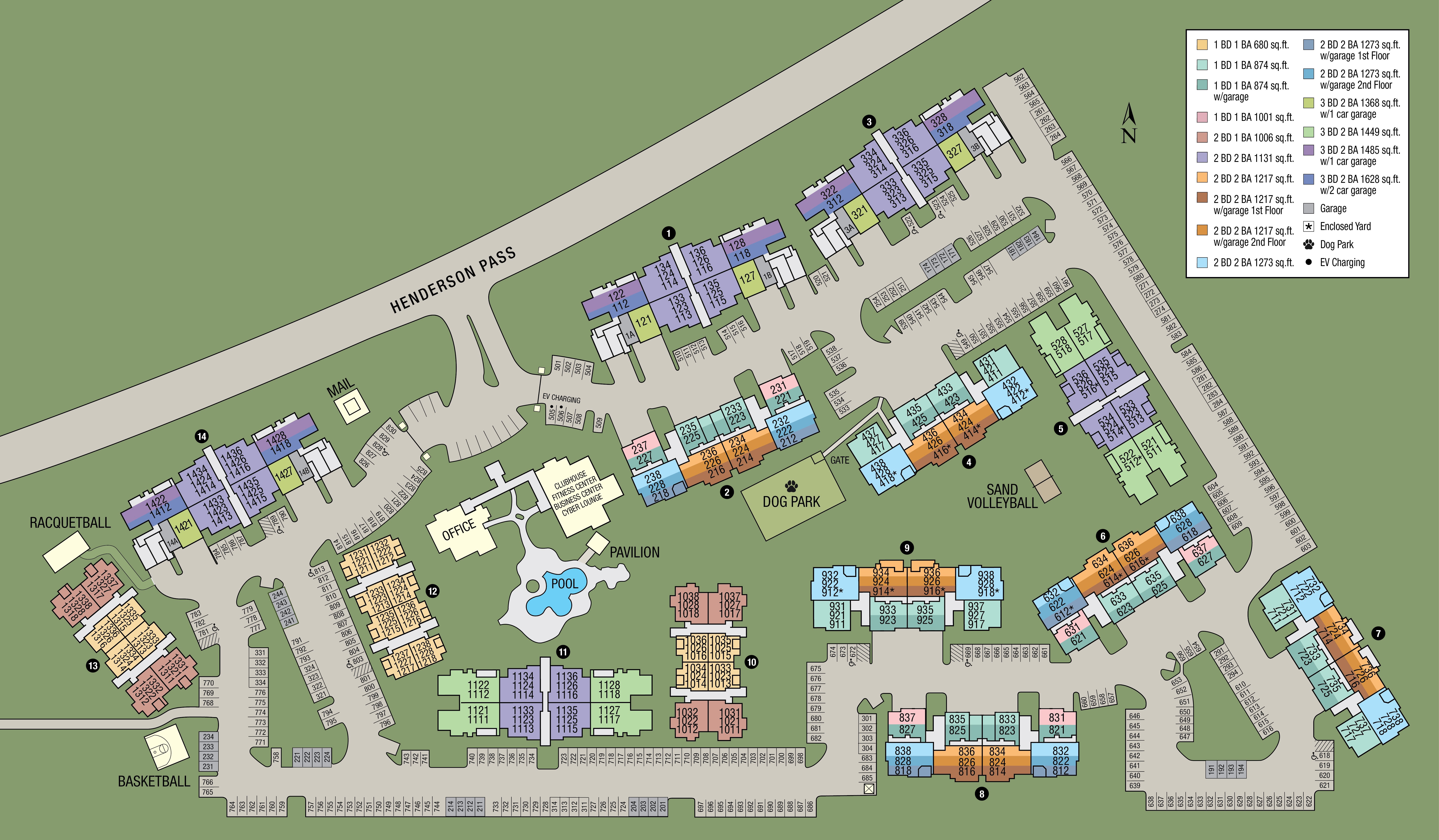 Site map of The Estates of Northwoods in San Antonio, TX