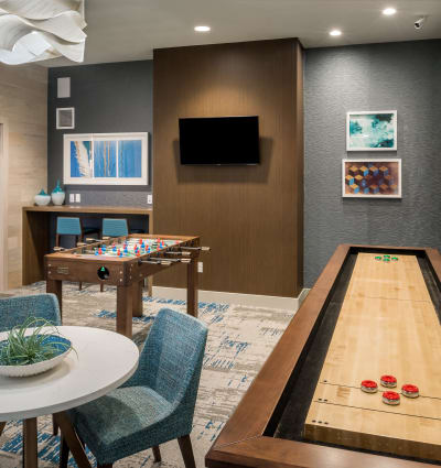 A shuffle board for residents at Cove at Gateway Commons in East Lyme, Connecticut