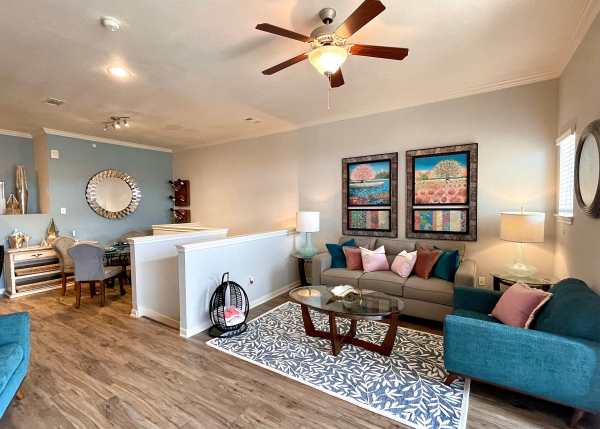 Spacious home interiors at The Abbey at Stone Oak in San Antonio, TX