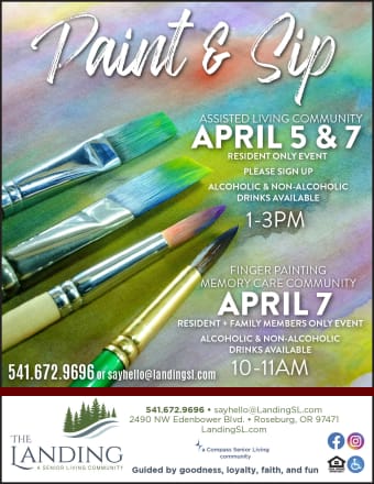 Paint and Sip  at  The Landing a Senior Living Community in Roseburg, Oregon