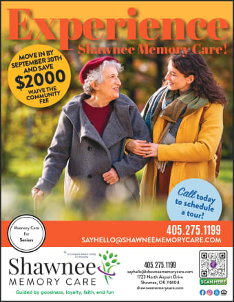 Move in special flyer for Shawnee Memory Care in Shawnee, Oklahoma