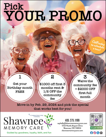 Move in special flyer for Shawnee Memory Care in Shawnee, Oklahoma