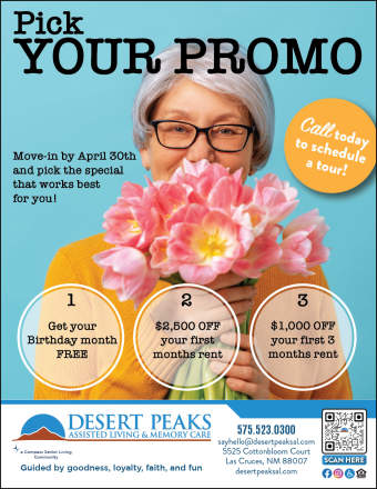 Pick Your Promo Flyer at Desert Peaks Assisted Living and Memory Care in Las Cruces, New Mexico