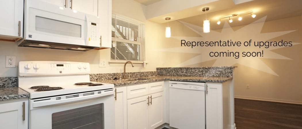 Modern kitchen in model home at The Residences at Forest Grove in Newport News, Virginia