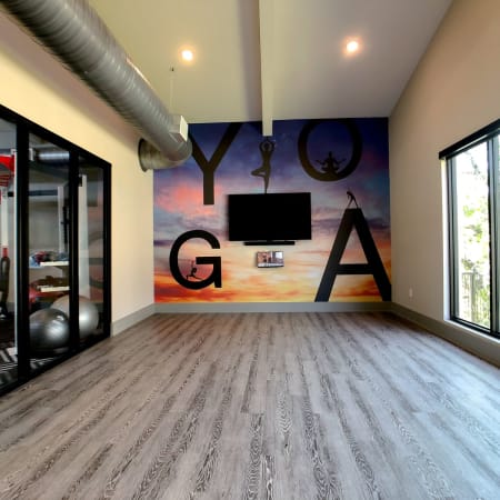 Yoga room at The View at Crown Ridge in San Antonio, Texas