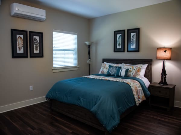 Bright bedroom at Westminster Memory Care in Aiken, South Carolina.