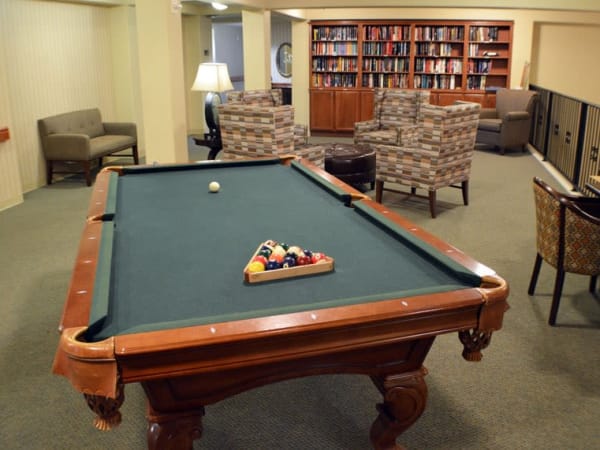 Pool table at The Lakes at Banning in Banning, California. 