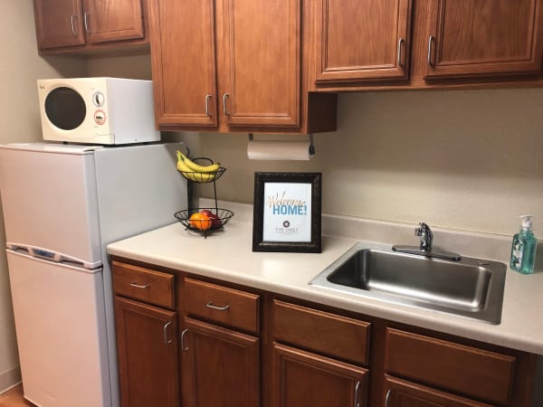 Resident kitchen at The Lakes at Banning in Banning, California. 