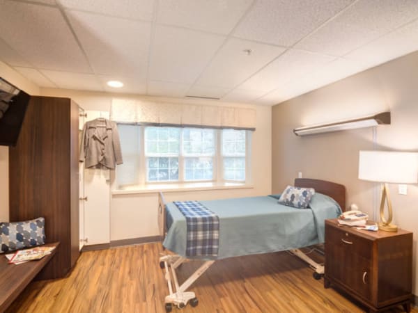 A resident suite at Mission Healthcare at Bellevue in Bellevue, Washington. 