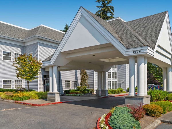 Exterior at Mission Healthcare at Bellevue in Bellevue, Washington. 