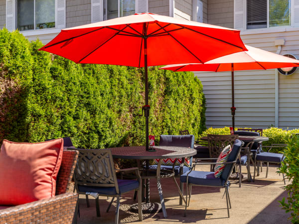 The back patio at Patriots Glen in Bellevue, Washington. 