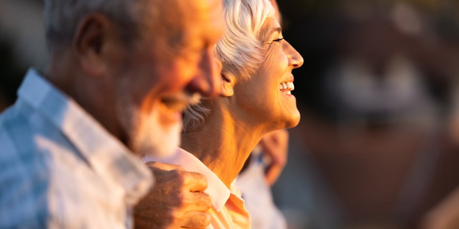 Residents out for a walk at All Seasons Rochester Hills in Rochester Hills, Michigan