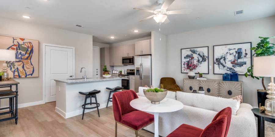 Beautiful living area at Parkwood Oaks