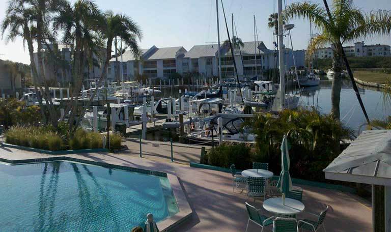 Swimming pool at Aquamarina Palm Harbour in Cape Haze, Florida