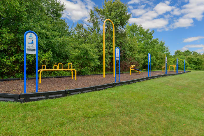 Outdoor fitness stations at Forge Gate Apartment Homes in Lansdale, Pennsylvania