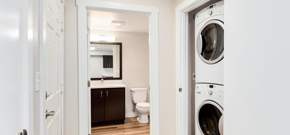 Washer and dryer in-home at Lumen in Everett, Washington, 