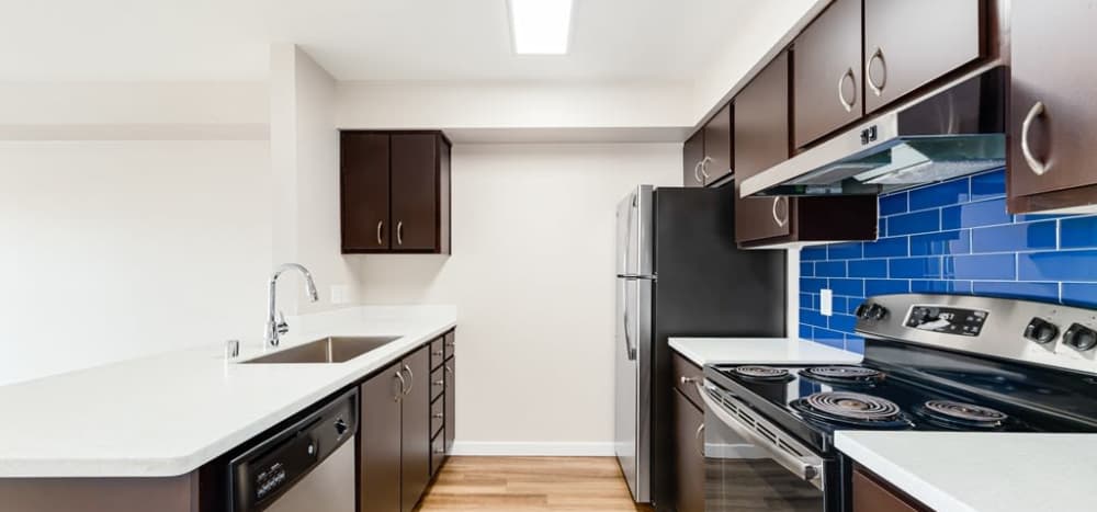 Modern kitchen at Lumen in Everett, Washington 