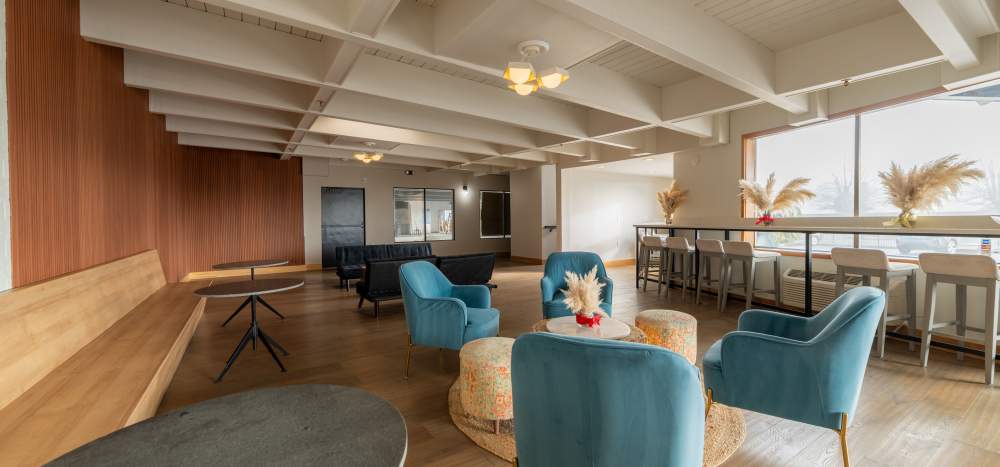 Resident seating area at at  Thea Apartments in Tacoma, Washington