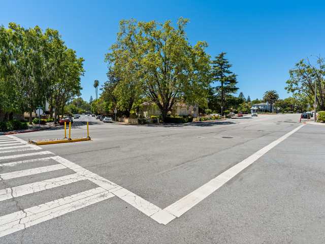 Parking lot with beautiful trees at The Monterey Garden San Mateo, California