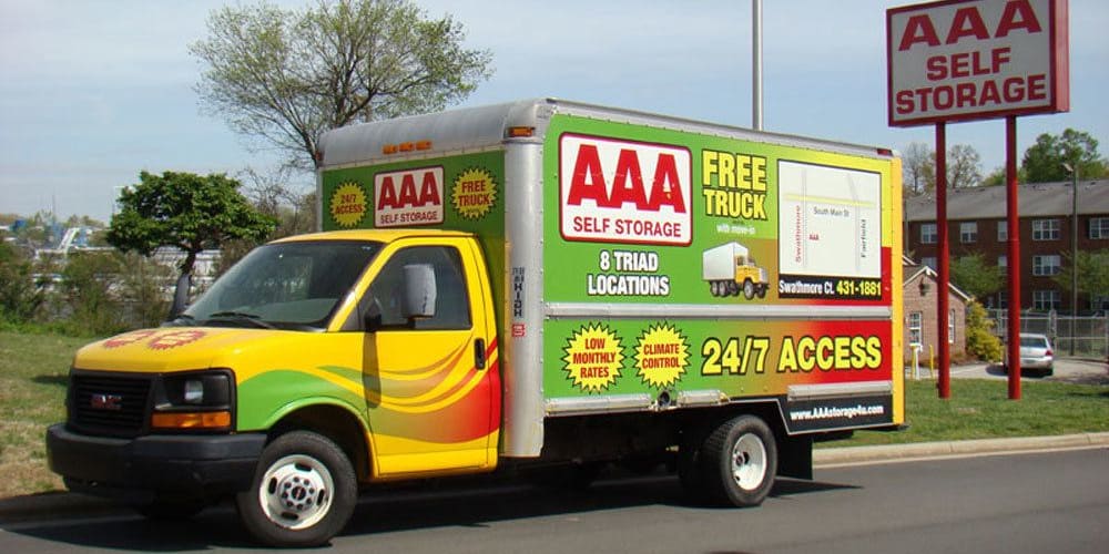 rent a moving truck at AAA Self Storage at W Market St in Greensboro, North Carolina