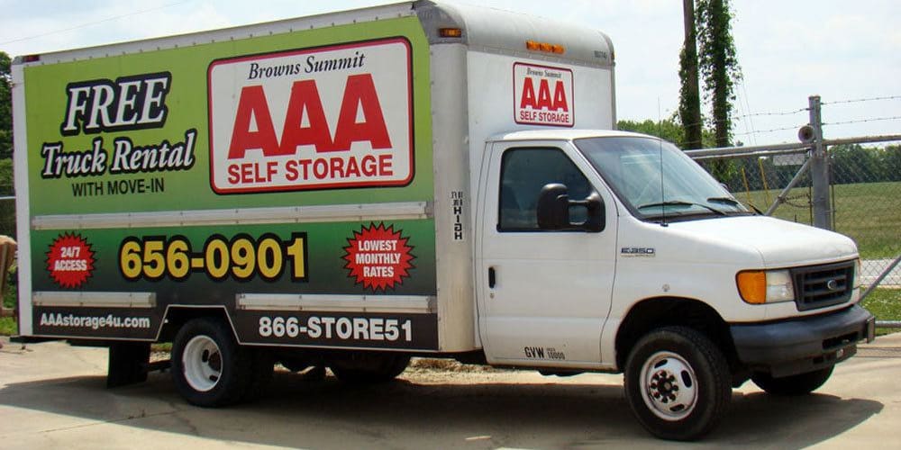 rent a truck at AAA Self Storage at Browns Summit Rd in Browns Summit, North Carolina