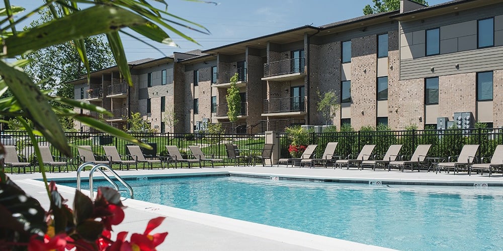 Saltwater swimming pool at Lakewood Park Apartments in Lexington, Kentucky