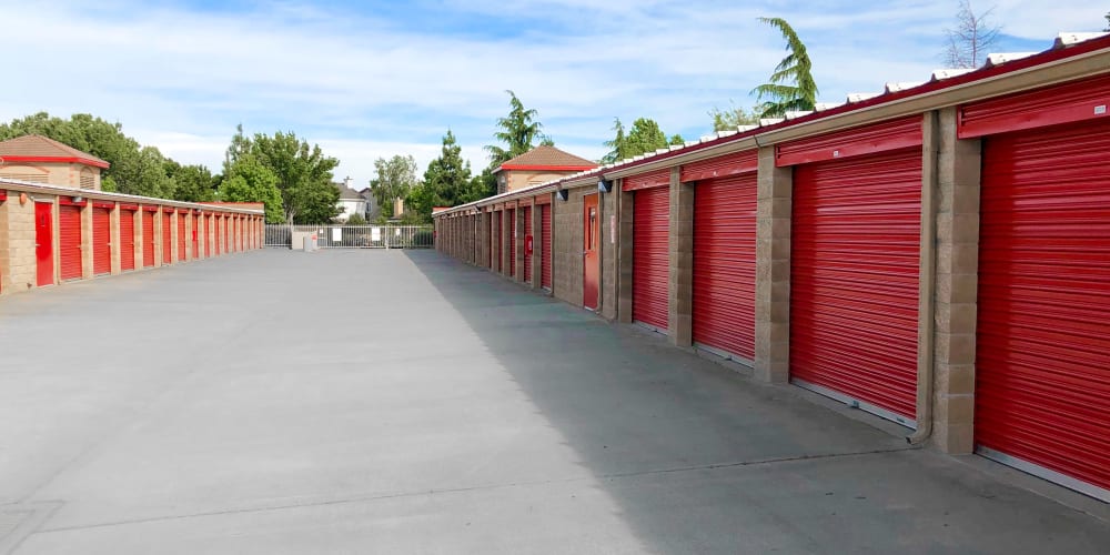 Large outdoor units at StorQuest Self Storage in Elk Grove, California