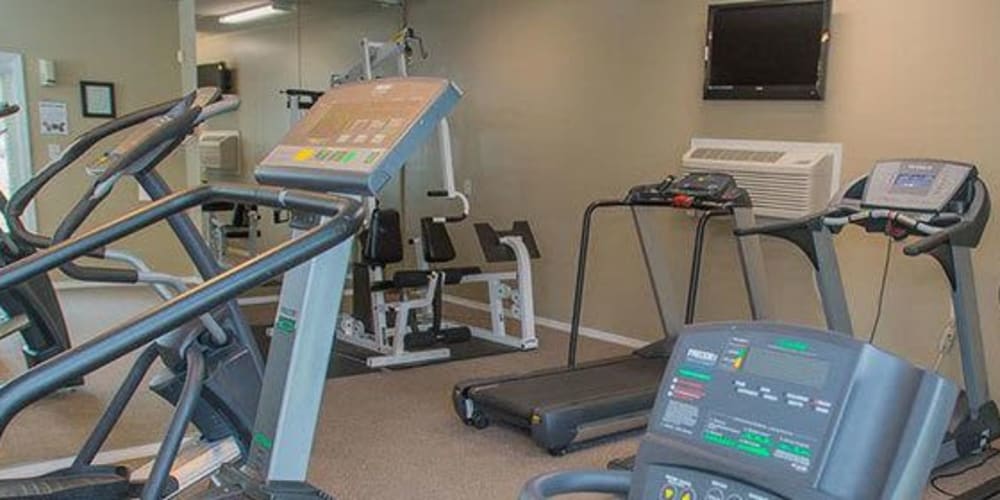 The fitness center at The Courtyards in Tulsa, Oklahoma