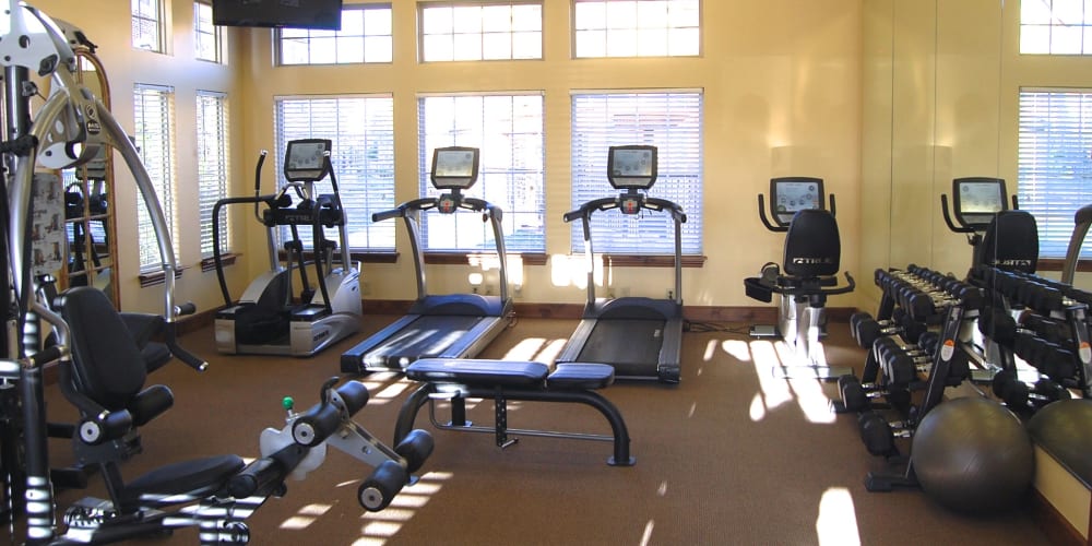 The fitness center at Park at Coulter in Amarillo, Texas