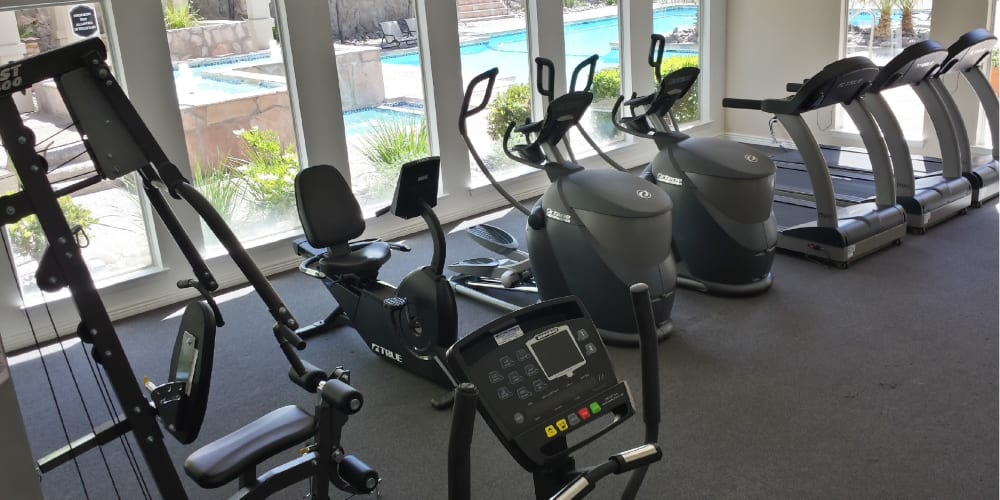 Fitness center for residents at The Chimneys Apartments in El Paso, Texas