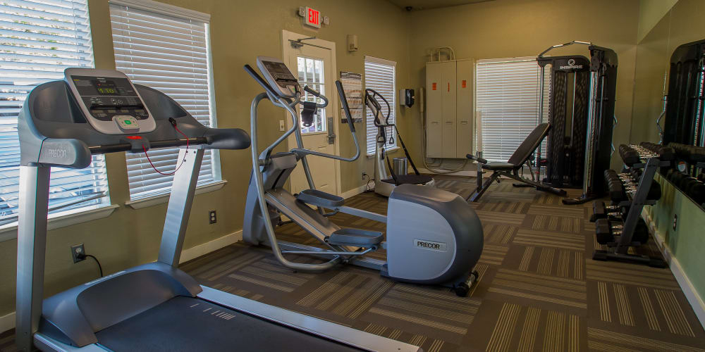The fitness center at Barcelona Apartments in Tulsa, Oklahoma