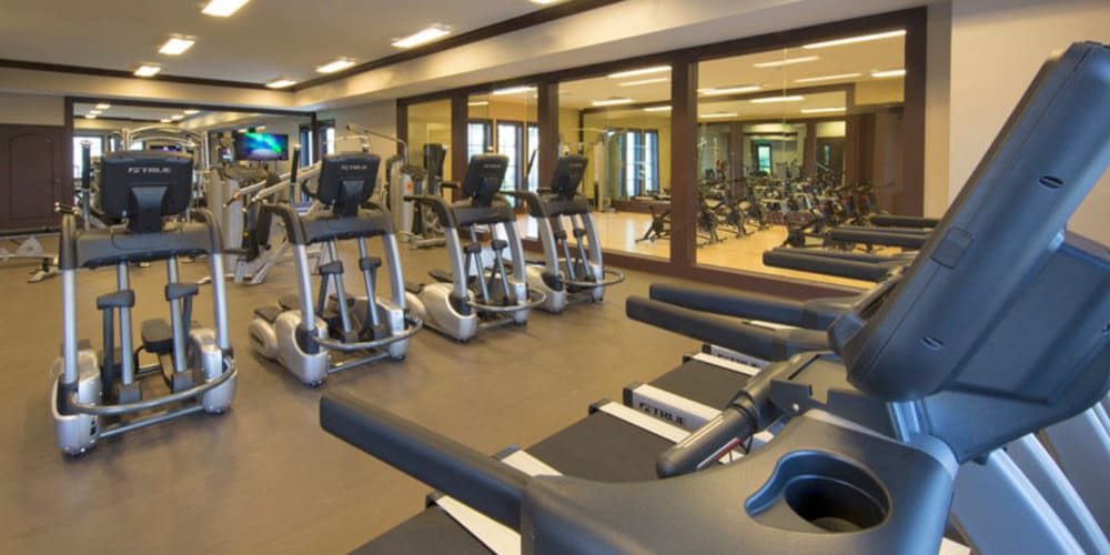 State-of-the-art treadmills at Doral View Apartments in Miami, Florida