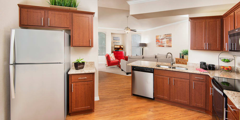 A bright, open kitchen at Villas on Hampton Avenue in Mesa, Arizona