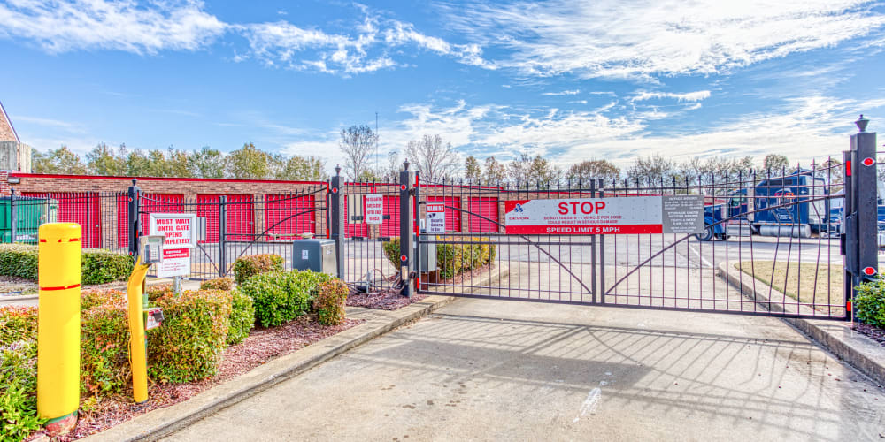 Gated entry to Devon Self Storage in Cordova, Tennessee
