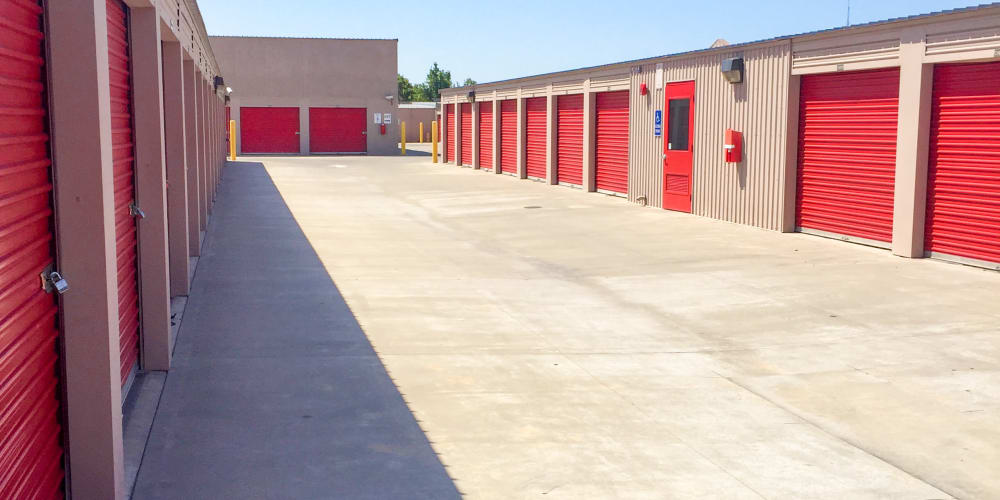 Outdoor storage units available at StorQuest Self Storage in Los Banos, California