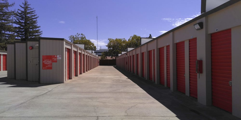 Exterior of outdoor units at StorQuest Express Self Service Storage in Sacramento, California