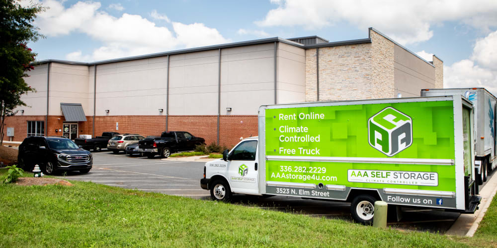 rent a truck at AAA Self Storage at N Elm in Greensboro, North Carolina