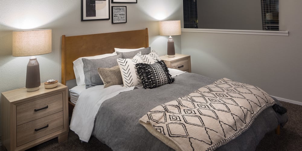 Model bedroom at Broadstone Briar Forest in Houston, Texas