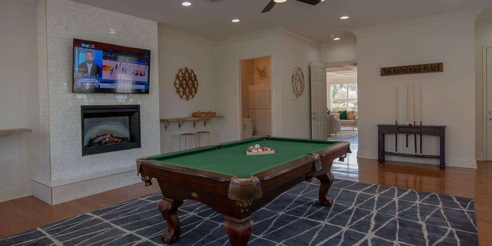 A billiards table at Lexington Park Apartment Homes in North Little Rock, Arkansas